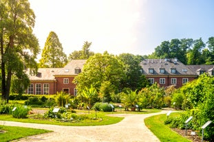 Photo of panorama of New City Hall in Hannover in a beautiful summer day, Germany.