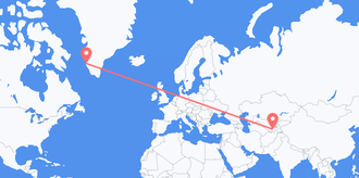 Flugfrá Tads­íkist­antil Grænlands