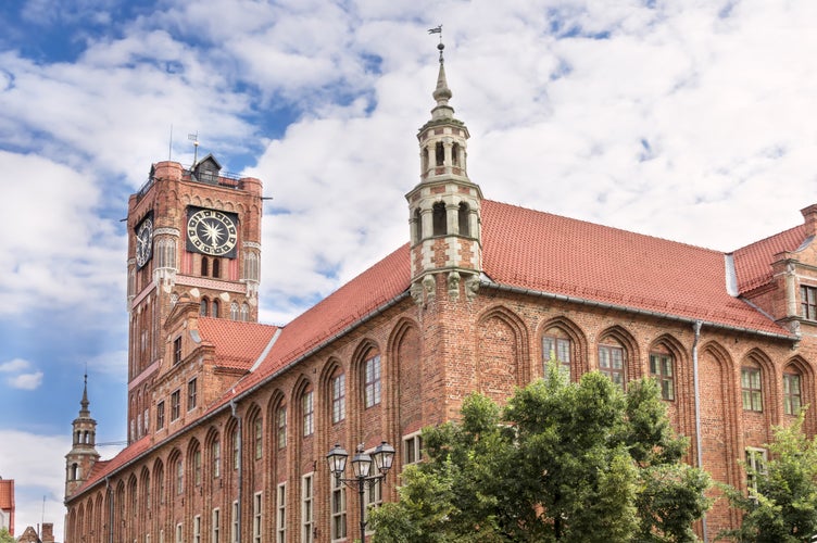 Photo of Gothic building of a medieval City Hall in Torun, Poland.