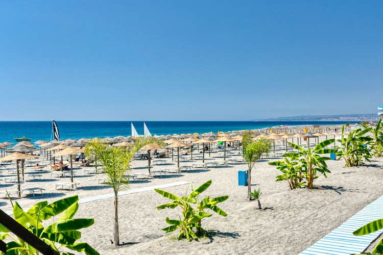 beach in Giardini Naxos, Naxos Beach hotel complex, Sicily