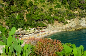 Photo of aerial view of beautiful coastal landscape with old town of Gaeta, Italy.