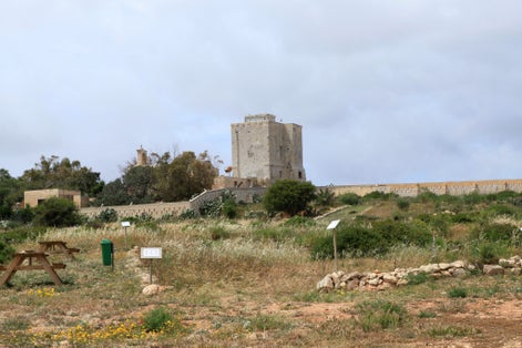 Xrobb l-Għaġin Park, Ta' Bettina Tower and St. Paul's Shipwreck Chapel, Triq Delimara in Marsaxlokk, Malta