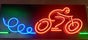 Neon Motor rider motorcyclist Warsaw neon musem art abstract contemporary new night lightning