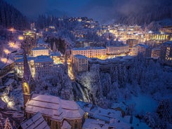 Photo of Alpine summer aerial view of Bad Hofgastein, St. Johann im Pongau, Salzburg, Austria.