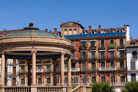 Photo of the aerial view of Plaza de Toros in Pamplona, the capital of Navarre province in northern Spain.