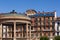 Photo of Pavilion monument at the castle Square in the old town of Pamplona, Spain.