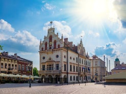 Photo of Lancut castle in Poland, built in the first half of 17th century with Italian garden and park.