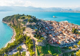 Photo of aerial view of Tolo and its bay, Greece.