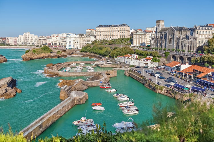 Photo of port for small boats in Biarritz, France.