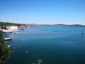 Photo of Cunda Island coastline view in Ayvalik Town of Turkey.