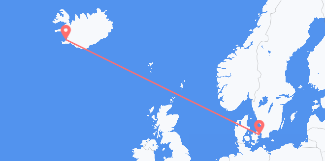frá Íslandi til Danmerkur