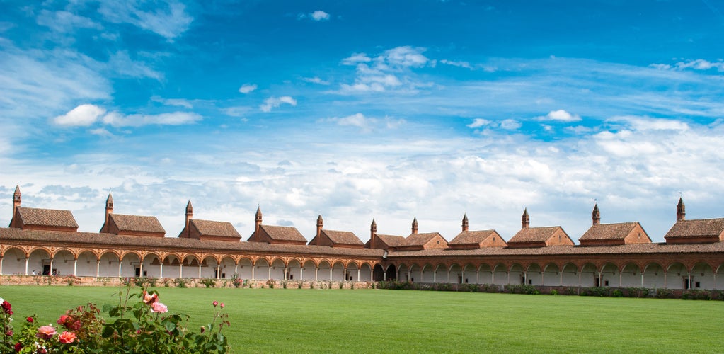 beautiful view of the Charterhouse of Pavia of the Renaissance period