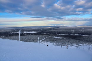 Photo of aerial view of Kittila, a municipality of Finland and a popular holiday resort. Levi is ski resort in Finland.