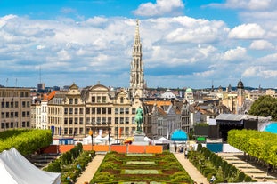 Luxembourg city, the capital of Grand Duchy of Luxembourg, view of the Old Town and Grund quarter on a sunny summer day.