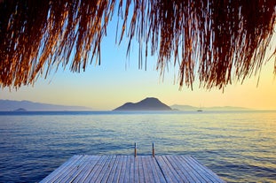 Photo of Cunda Island coastline view in Ayvalik Town of Turkey.