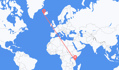 Flights from Dar es Salaam to Reykjavík