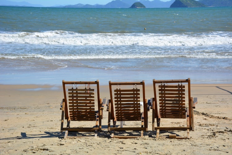 Photo of Almada beautiful beach on a sunny day, Portugal.