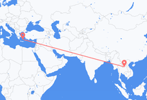 Flyrejser fra Vientiane til Santorini