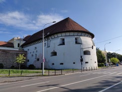 Photo of the Small Square piata mica, the second fortified square in the medieval Upper town of Sibiu city, Romania.