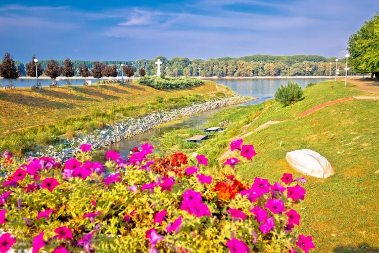 photo of view of Town of Vukovar Vuka and Danube river mouth view, Slavonija region of Croatia