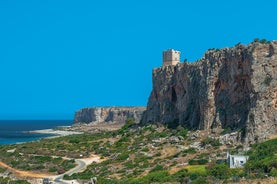 photo of an aerial panoramic view of Castellammare del Golfo town, Trapani, Sicily, Italy.