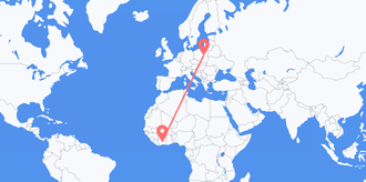 Flights from Côte d’Ivoire to Poland