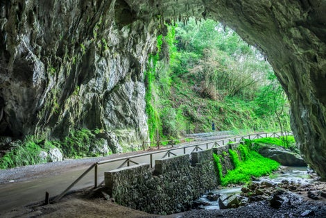 Photo of Through this cave is the only access to the village of Cuevas del Agua, Asturias.