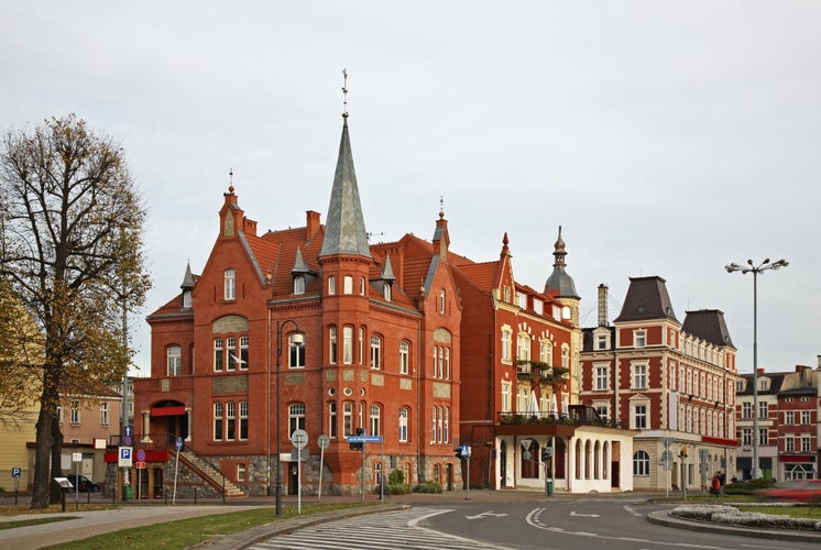 photo of view of Old street in Slupsk. Pomeranian voivodeship. Poland.