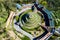 Kosciuszko Mound (Kopiec Kościuszki). Krakow landmark, Poland. Erected in 1823 to commemorate Tadedeusz Kosciuszko. Surrounded by a citadel, erected by Austrian Administration about 1850. Aerial view