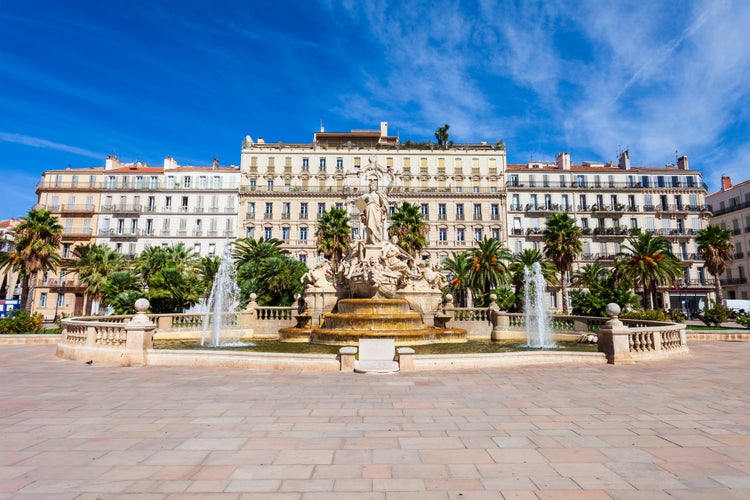 Photo of freedom Square or Place de la Liberte in the centre of Toulon city in France.