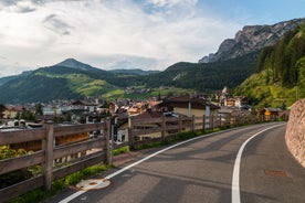 photo of panoramic view of Val Gardena in Italy.