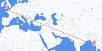 Flyreiser fra Myanmar (Burma) til Jersey