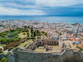 Photo of aerial view of Patras that is Greece's third-largest city and the regional capital of Western Greece.