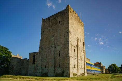 Photo of the historical ruins of Portchester Castle at Portchester, United Kingdom.