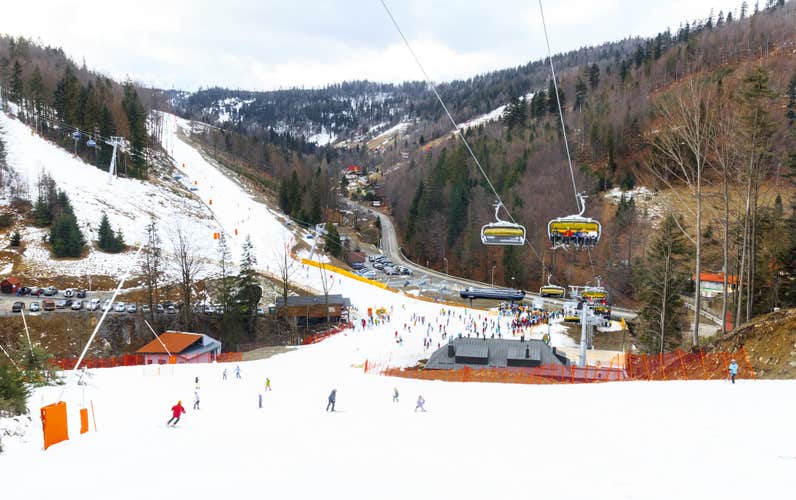 Szczyrk Solisko in polish Beskidy Mountain. Ski Mountain Resort