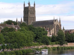 Photo of Worcester Cathedral and the River Severn, Worcester, Worcestershire, England.