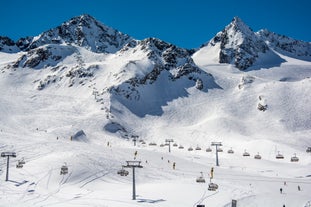 Photo of Outdoor sitting area of Eisgrat mountain station at Stubai Glacier in  Gemeinde Neustift im Stubaital.