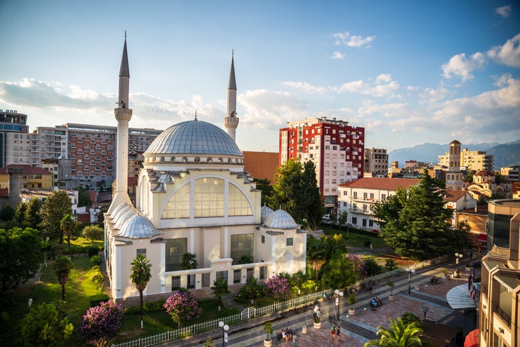 photo of Abu Bekr Mosque, Xhamia e Madhe in Shkoder, Albania. Center of town Shkodra. 