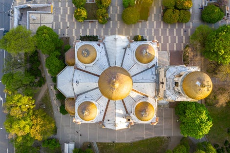 Photo of the Cathedral of the Assumption in Varna, Bulgaria. Completed in 1886, and also known as the Dormition of the Theotokos Cathedral.