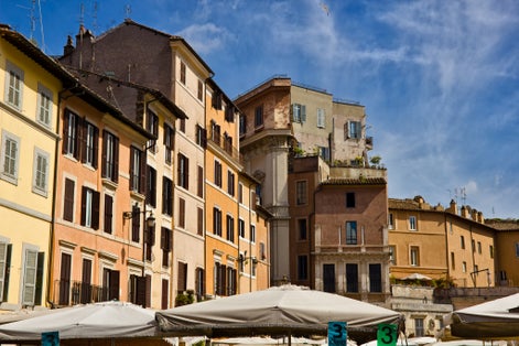 photo of Buildings architecture in Piazza Campo de Fiori, Rome, Italy.
