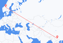 Loty z Kunming, Chiny do Rorosa, Norwegia
