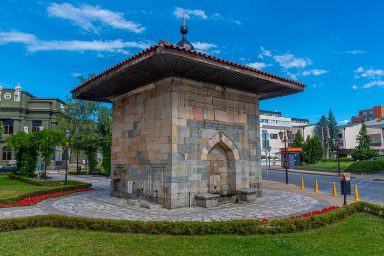 Great fountain on a street in Samokov, Bulgaria