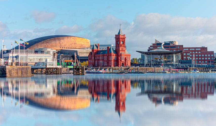 Panoramic view of the Cardiff Bay - Cardiff, Wales