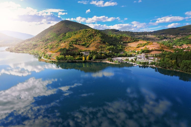 photo of  big Pliva lake in Jajce , Bosnia & Herzegovina.