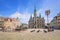 Photo of the town hall and the central square in Liberec, Czech Republic.