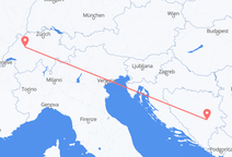 ボスニア・ヘルツェゴビナのサラエボから、スイスのベルンまでのフライト