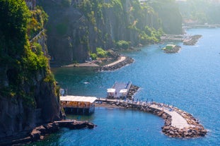 photo of breathtaking aerial view of Sorrento city, Amalfi coast, Italy.