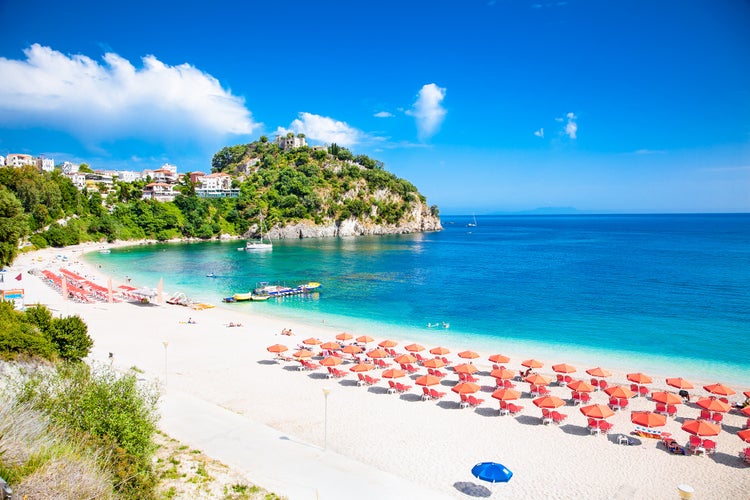 Photo of beautiful Valtos beach near Parga town of Syvota area in Greece.