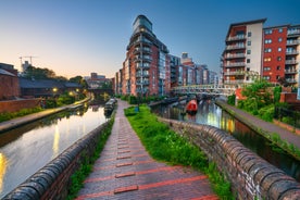 Photo of old Turn Junction, or Deep Cutting Junction where the Birmingham and Fazeley Canal meets the Birmingham Canal Navigation's Main Line Canal, Birmingham, England.