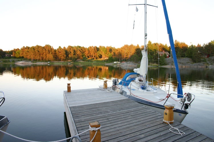 Älvsala bay taken from the jetty belonging to the Master Gardener's residence at Västra Älvsala gård.